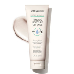 Tube of Mosolar Sciences Mineral Moisture Defense sunscreen on a white background