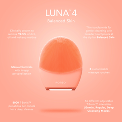 FOREO LUNA 4 Facial Cleansing & Firming Massage Device for Balanced Skin
