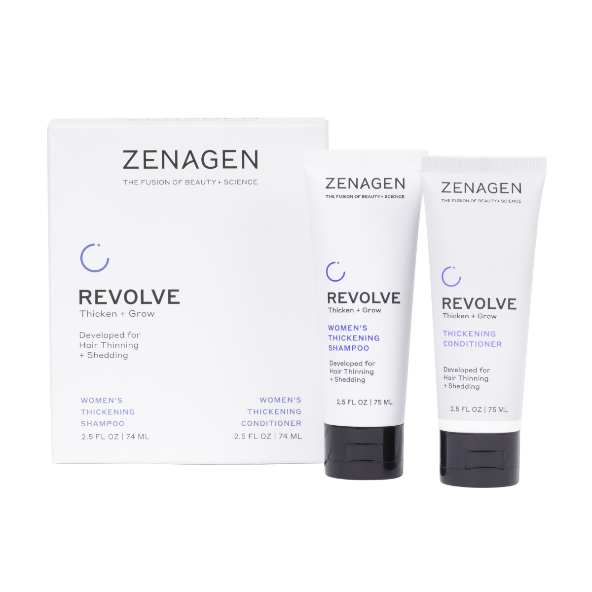 Zenagen Revolve Women's Thickening Shampoo and Conditioner Travel Kit For Thinning Hair Shop At Exclusive Beauty
