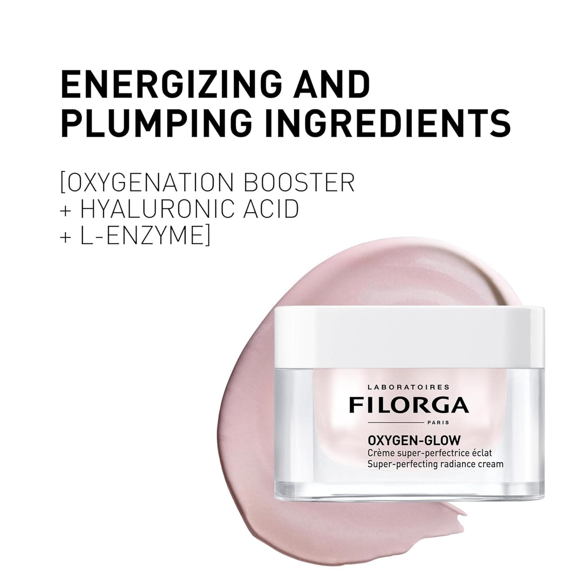 Filorga Oxygen-Glow energizing and plumping ingredients oxygenation booster hyaluronic acid and L-enzyme