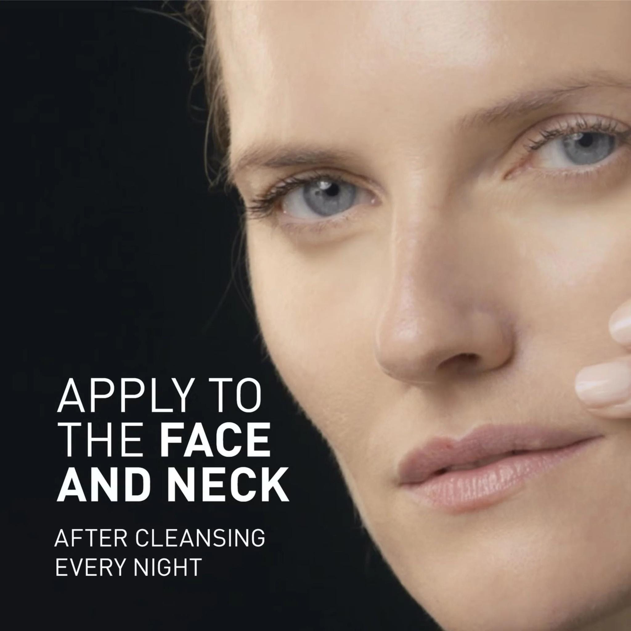 Filorga Time-Filler Night 5XP apply to face and neck after cleansing every night woman portrait