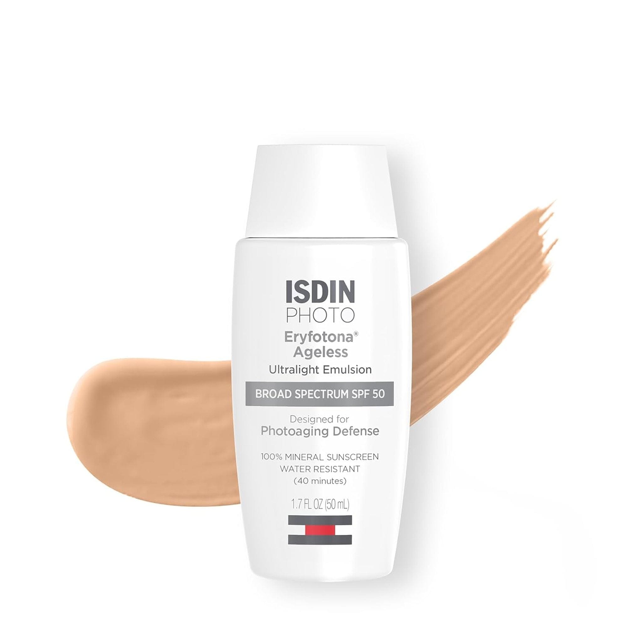 ISDIN Eryfotona Ageless Ultralight Emulsion SPF 50 broad spectrum mineral sunscreen 1.7 fl oz 50ml