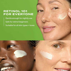 Retinol application on diverse skin tones and types