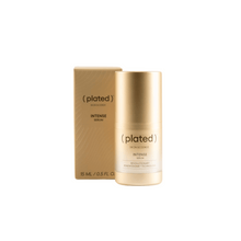 Load image into Gallery viewer, Plated Skin Science INTENSE Serum 0.5 oz. packaged in an elegant gold box
