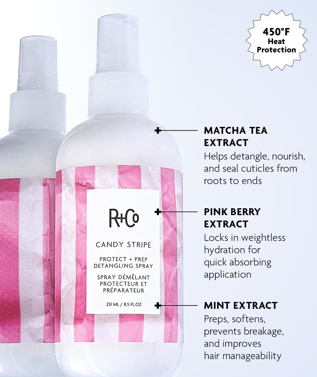 R+Co Candy Stripe Protect + Prep Detangling Spray Exclusive Beauty Club