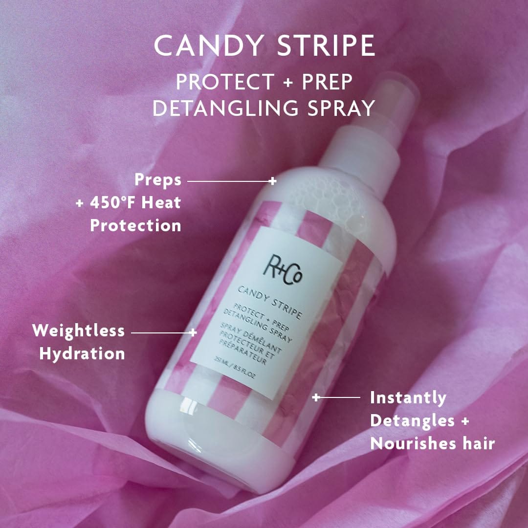 R+Co Candy Stripe Protect + Prep Detangling Spray Exclusive Beauty Club