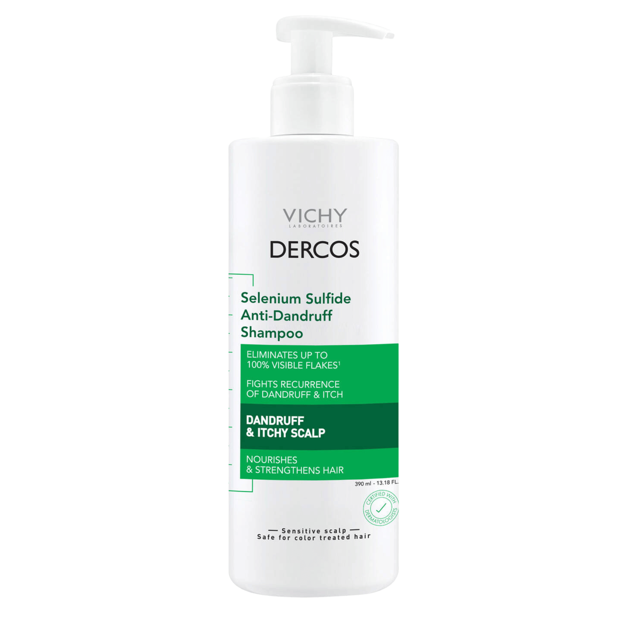 Vichy Dercos Selenium Sulfide Anti-Dandruff Shampoo 390ml for dandruff and itchy scalp