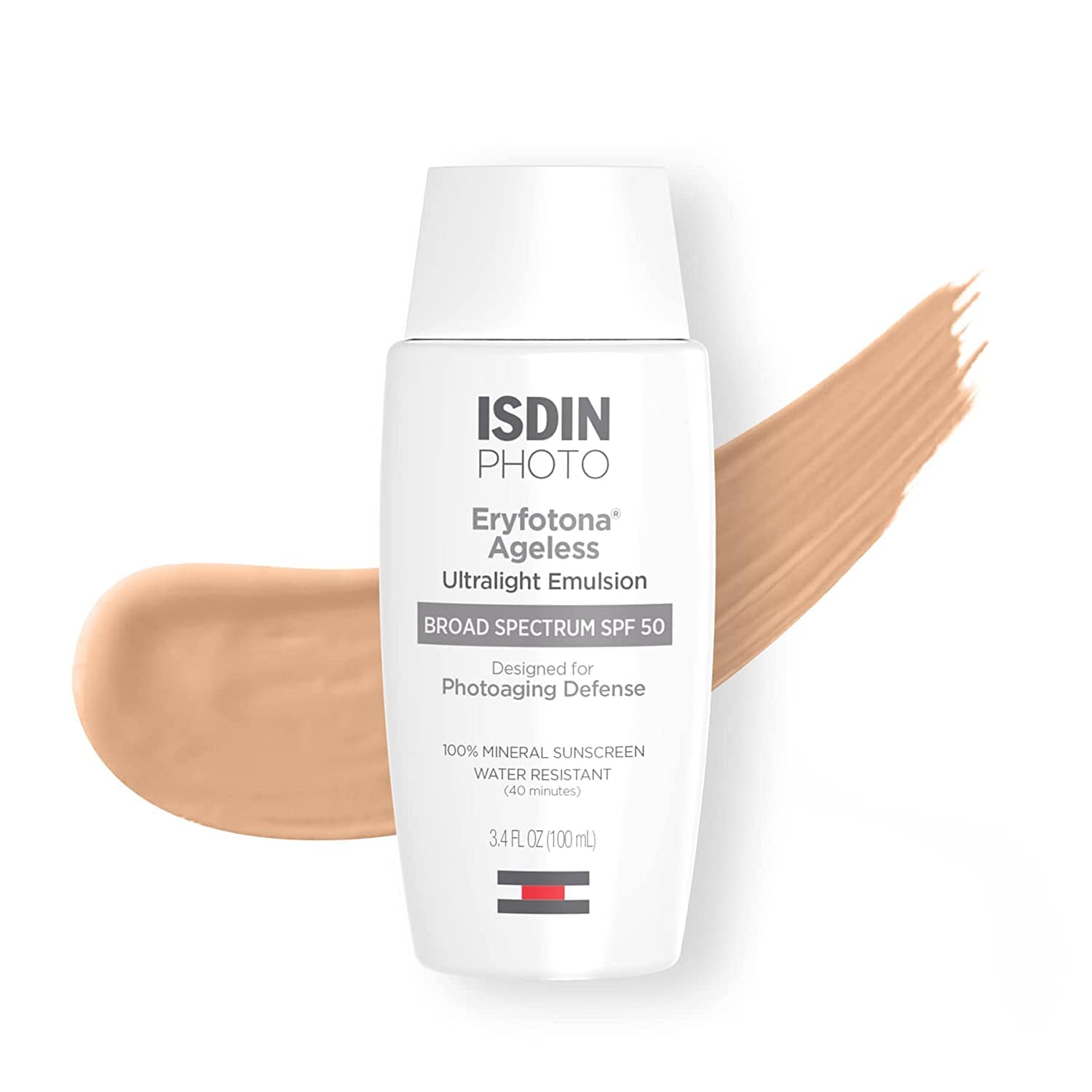 ISDIN Eryfotona Ageless Ultralight Emulsion SPF 50 broad spectrum mineral sunscreen 3.4 fl oz 100ml