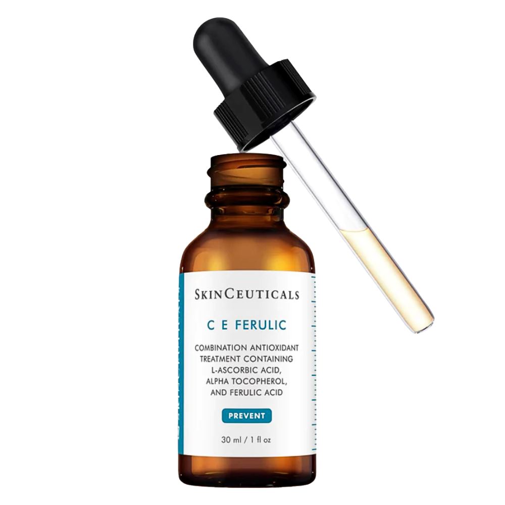 Bottle of SkinCeuticals CE Ferulic Antioxidant Serum on a neutral background