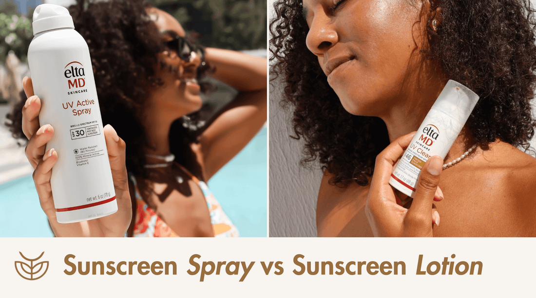 Applying sunscreen spray vs sunscreen lotion for UV protection