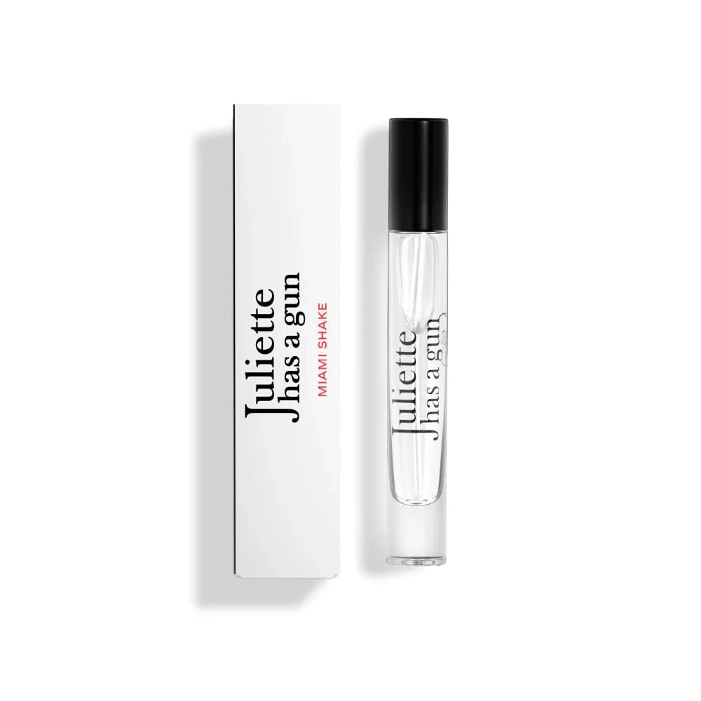 Juliette has a gun perfume bottle and packaging on a white background