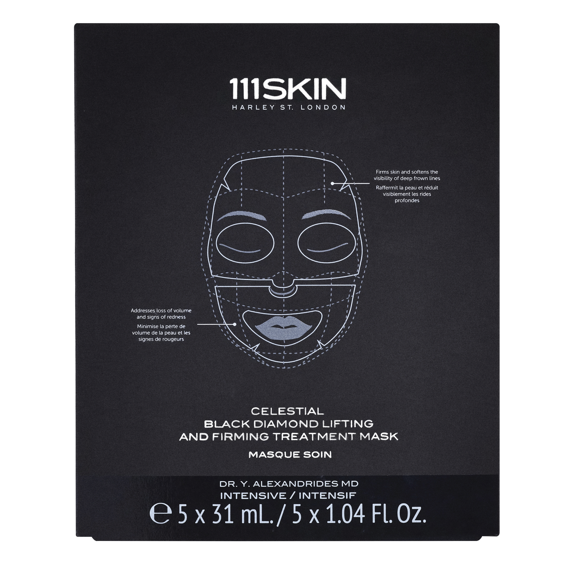 111SKIN Celestial Black Diamond Lifting and Firming Face Mask available at Exclusive Beauty Club. Smooth fine lines and wrinkles.