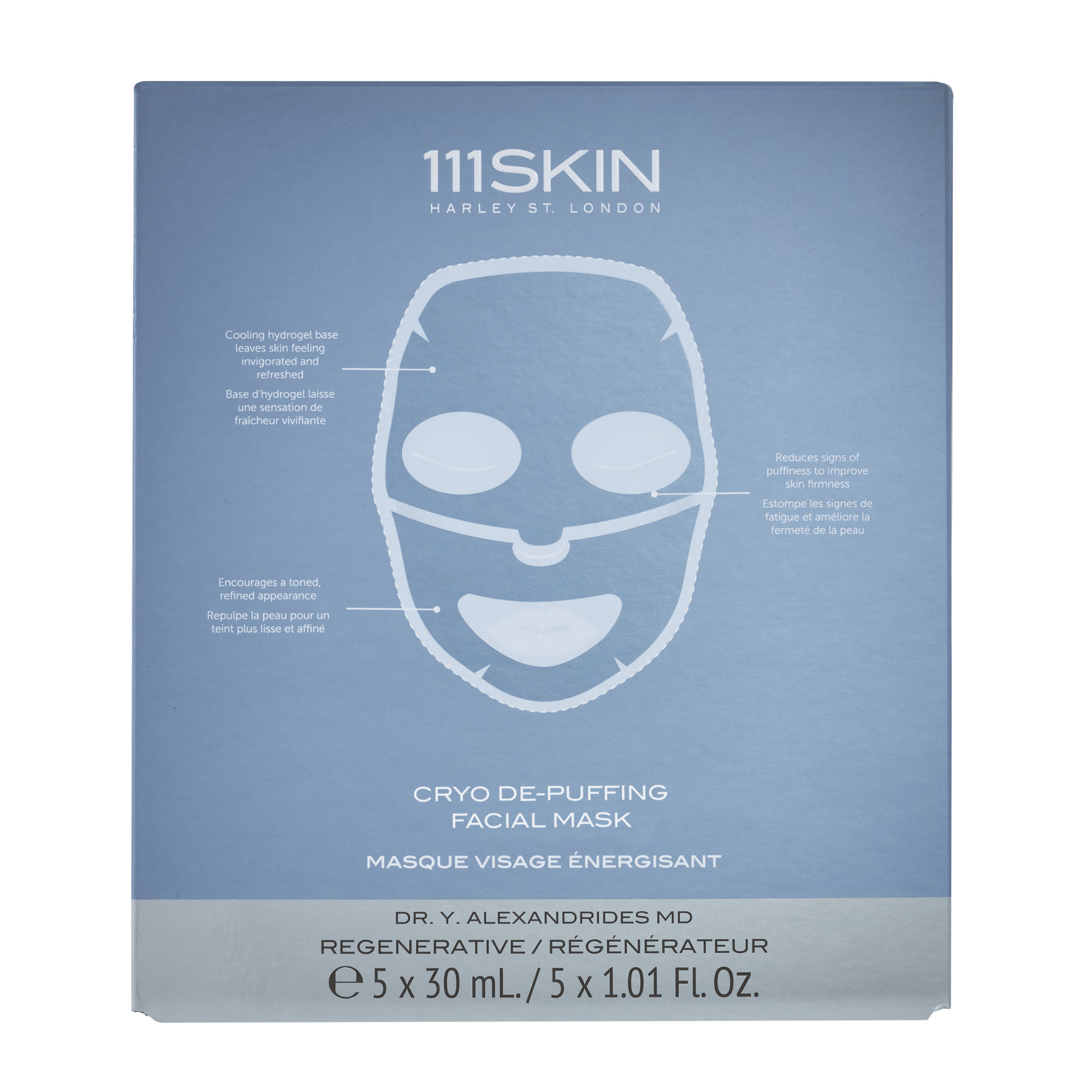 111SKIN Cryo De-Puffing Facial Mask available at Exclusive Beauty Club. Targets puffiness and dullness in the skin.
