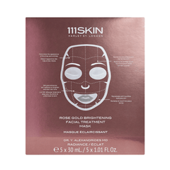 111SKIN Rose Gold Brightening Facial Treatment Mask available at Exclusive Beauty Club for radiant, glowing skin.