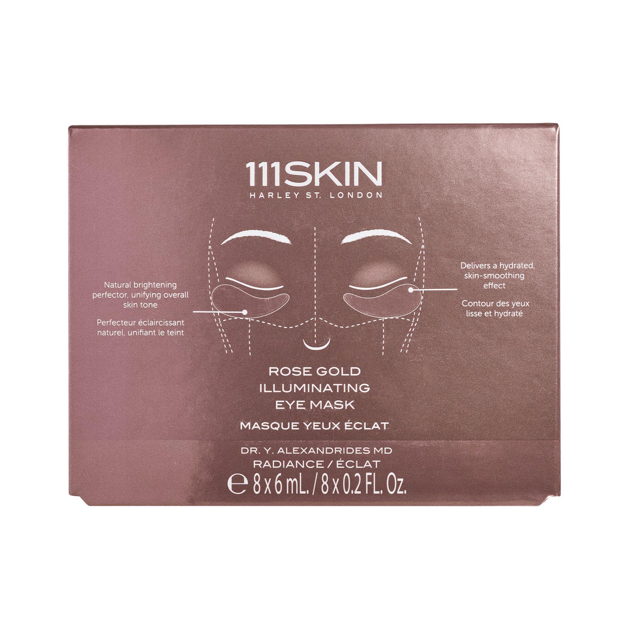 111SKIN Rose Gold Illuminating Eye Masks available at Exclusive Beauty Club. Brighten and illuminate under eyes.