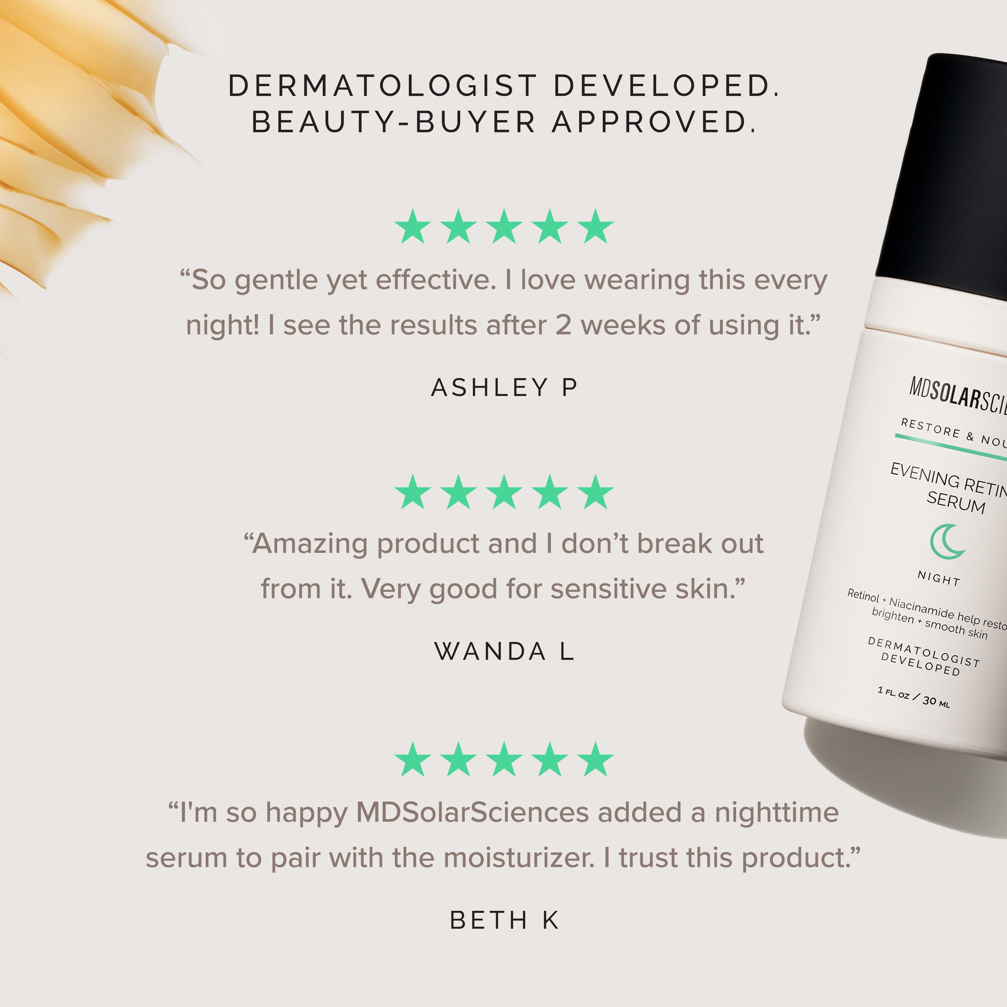 MDSolarSciences skincare product with customer reviews on a light background