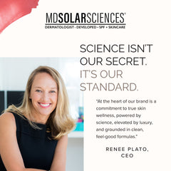 Advertisement for MDSolarSciences featuring CEO