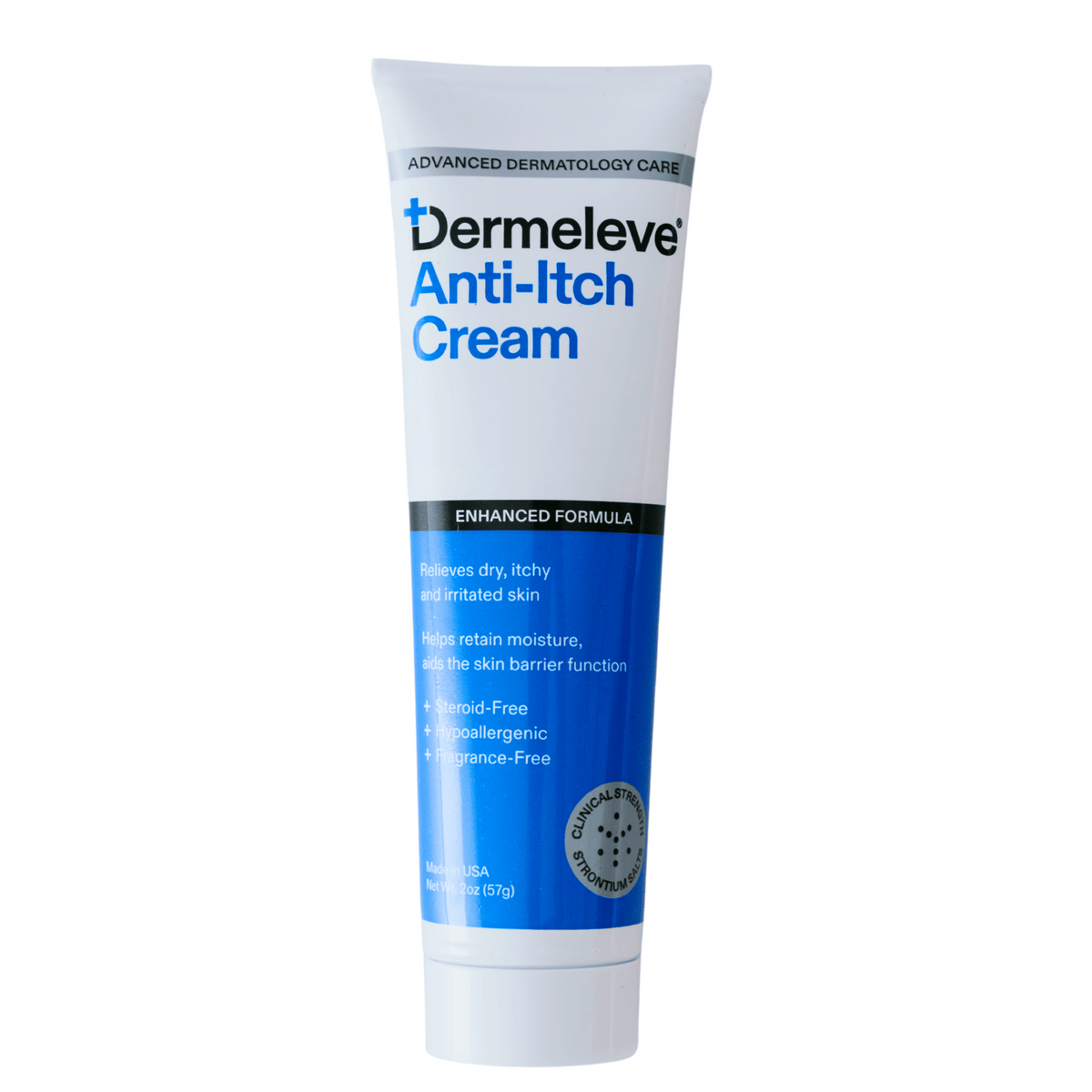 Dermeleve Anti-Itch Cream tube on a white background 1