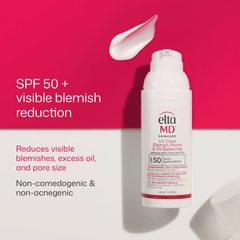 EltaMD UV Clear Acne Blemish-Prone & Oil Balancing SPF 50 lightweight sunscreen designed to protect acne-prone skin while reducing oil and visible blemishes. Available at Exclusive Beauty Club.