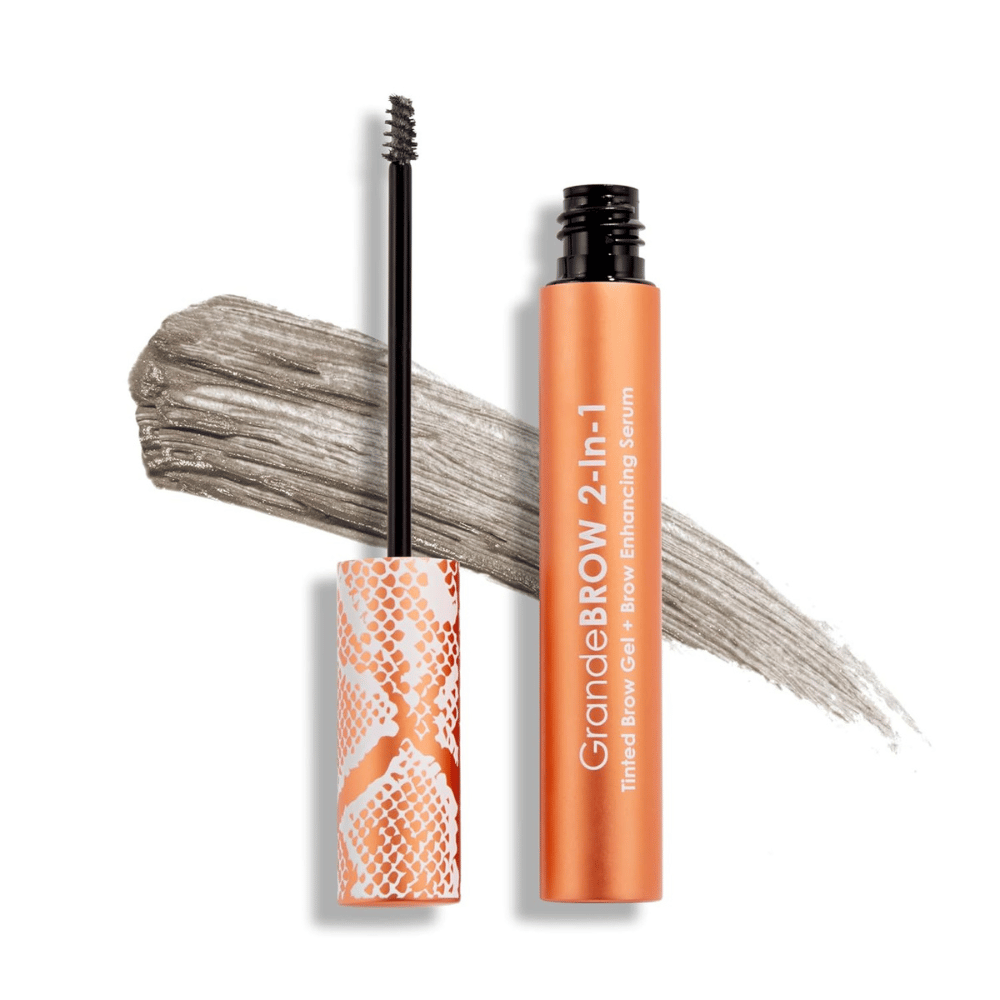 Grande Cosmetics GrandeBROW 2-in-1 Tinted Brow Gel + Brow Enhancing Serum Taupe Shop at Exclusive Beauty Club 1