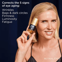 ISDIN Isdinceutics Retinal Eyes anti-aging eye serum for under-eye wrinkles and dark circles. Available at Exclusive Beauty Club.