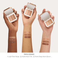 Jane Iredale PurePressed Eyeshadow Trio Triple Cognac Swatches Shop At Exclusive Beauty 3