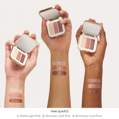 Jane Iredale PurePressed Eyeshadow Trio Pink Quartz Swatches Shop At Exclusive Beauty