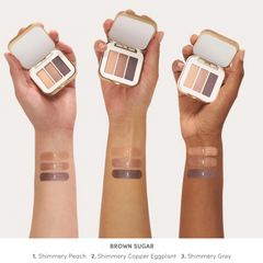 Jane Iredale PurePressed Eyeshadow Trio Brown Sugar Swatches Shop At Exclusive Beauty