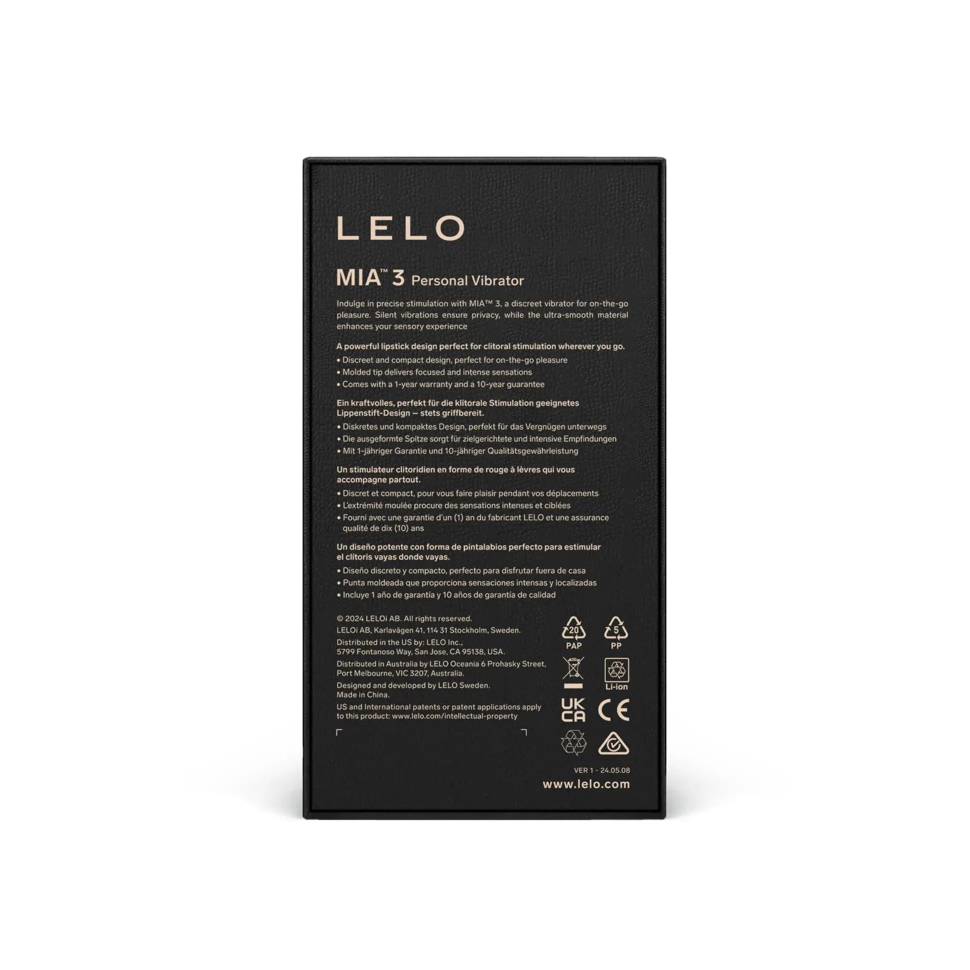 LELO MIA 3 | USB-Rechargeable Mini Vibrator Exclusive Beauty Club LELO MIA 3 | USB-Rechargeable Mini Vibrator Exclusive Beauty Club