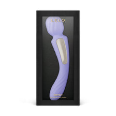 Purple and silver device in a black box with 'LELO' branding on a white background