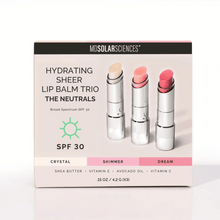 Load image into Gallery viewer, MDSolarSciences Hydrating Sheer Lip Balm SPF 30 Trio (The Neutrals)
