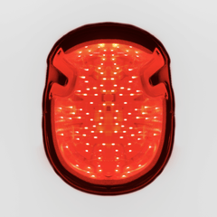 REVIAN Red Hair Growth System LED therapy cap designed to improve hair density and thickness with dual-wavelength light technology. Available at Exclusive Beauty Club.