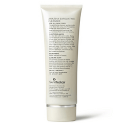 SkinMedica AHA/BHA Exfoliating Cleanser back of tube