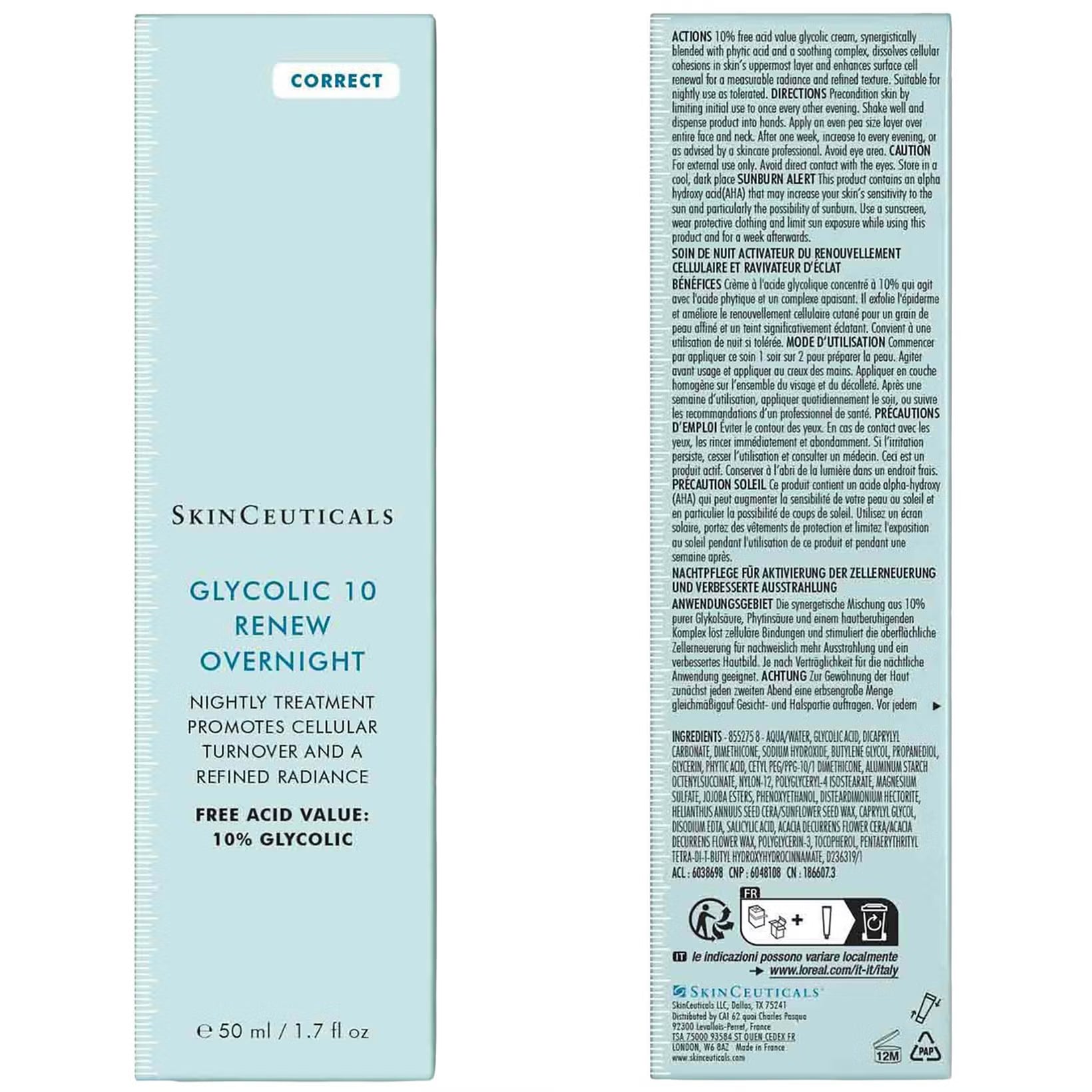 SkinCeuticals Glycolic 10 Renew Overnight SkinCeuticals 1.7 fl. oz. Shop at Exclusive Beauty Club