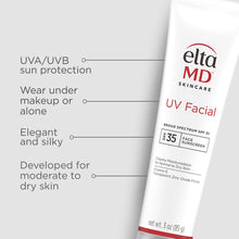 Charger l&#39;image dans la visionneuse de galerie, EltaMD UV Facial SPF 35 Face Sunscreen Benefits shop at Exclusive Beauty Club
