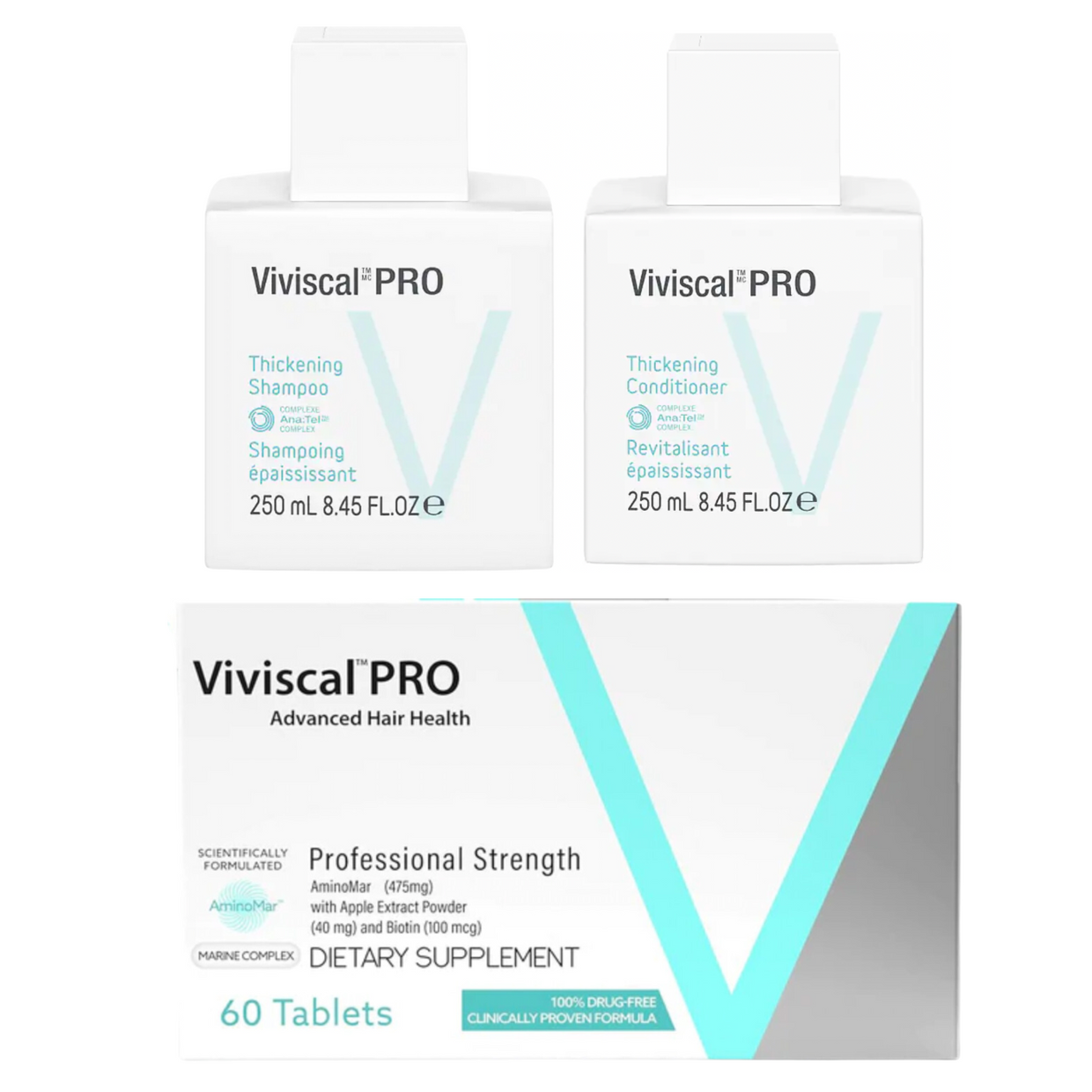Viviscal Professional Trio - Shampoo, Conditioner & 60 Tablet Supplement ($110 Value)