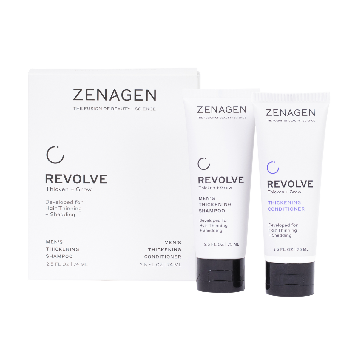 Zenagen Revolve Men's Thickening Shampoo and Conditioner Travel Kit For Thinning Hair Shop At Exclusive Beauty