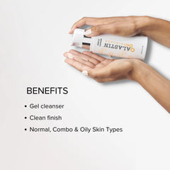 Hands dispensing ALASTIN Gentle Cleanser gel for a clean finish on normal combination and oily skin