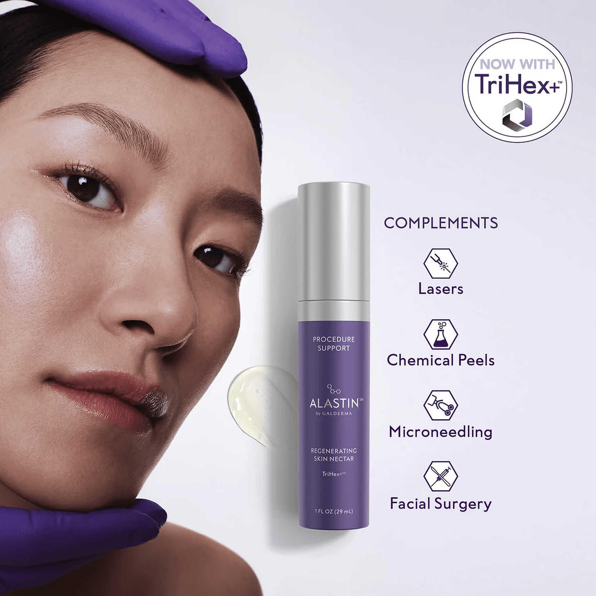 Alastin Regenerating Skin Nectar complements lasers chemical peels microneedling and facial surgery