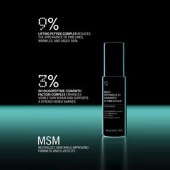 Multi Peptides and GF Advanced Lifting Serum key ingredients 9% lifting peptides 3% growth factor complex and MSM