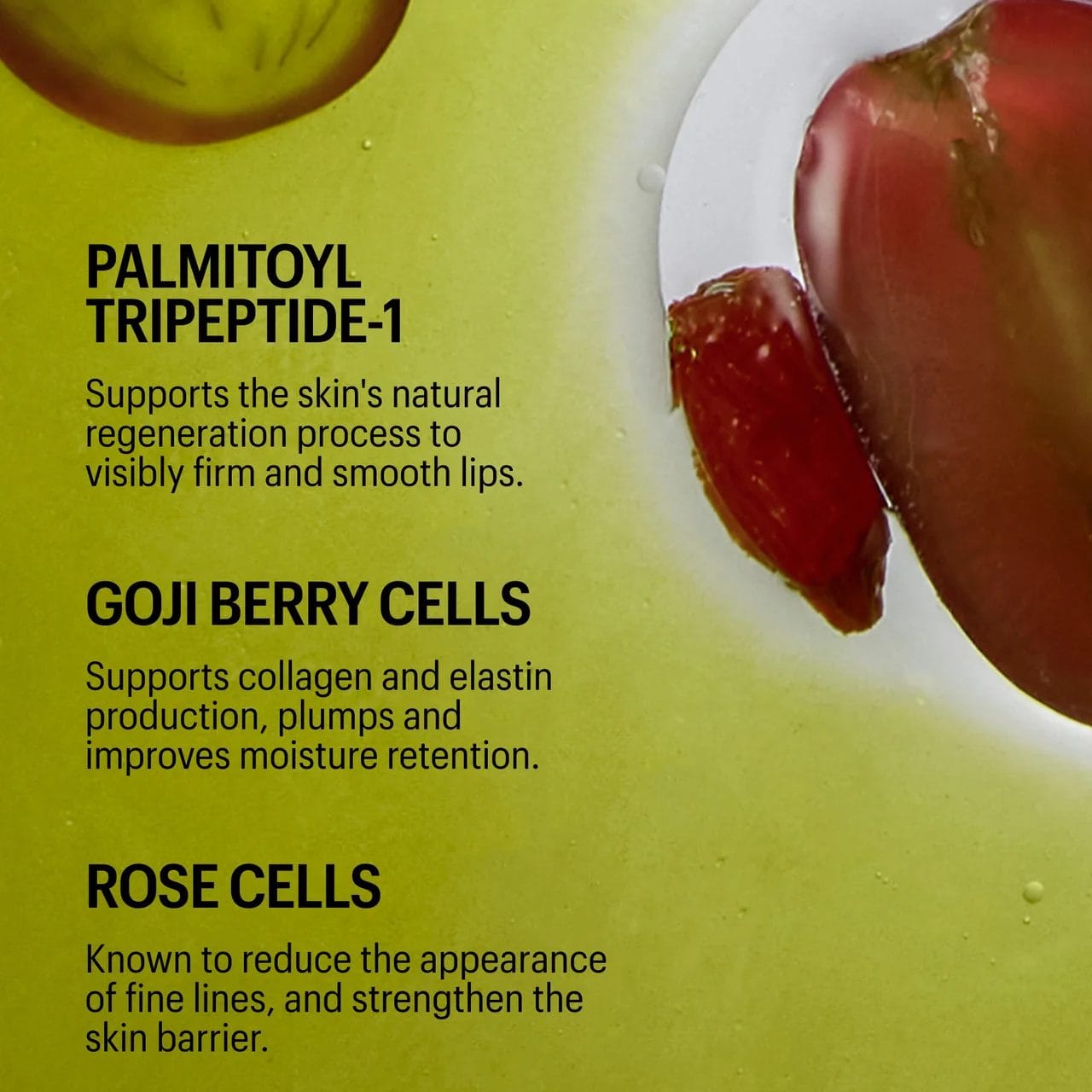 Allies of Skin Peptint key ingredients palmitoyl tripeptide-1 goji berry cells and rose cells for smoother fuller lips 5