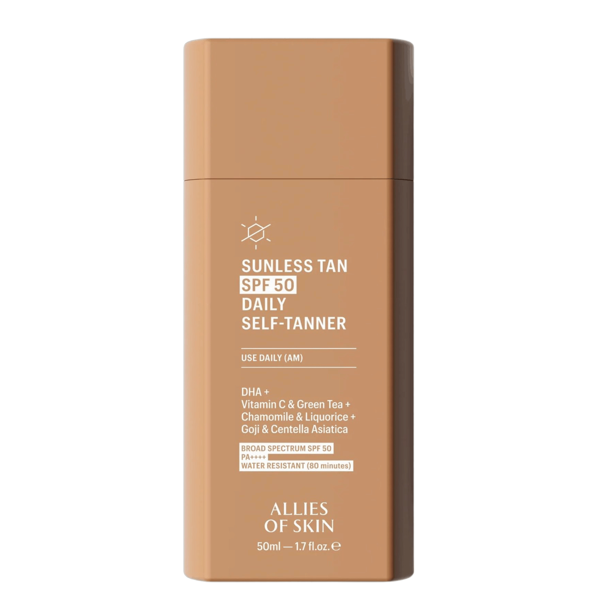 Allies of Skin Sunless Tan SPF 50 Daily Self-Tanner bottle 50ml