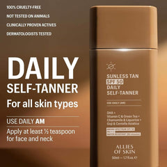 Allies of Skin Sunless Tan SPF 50 Daily Self-Tanner cruelty-free for all skin types