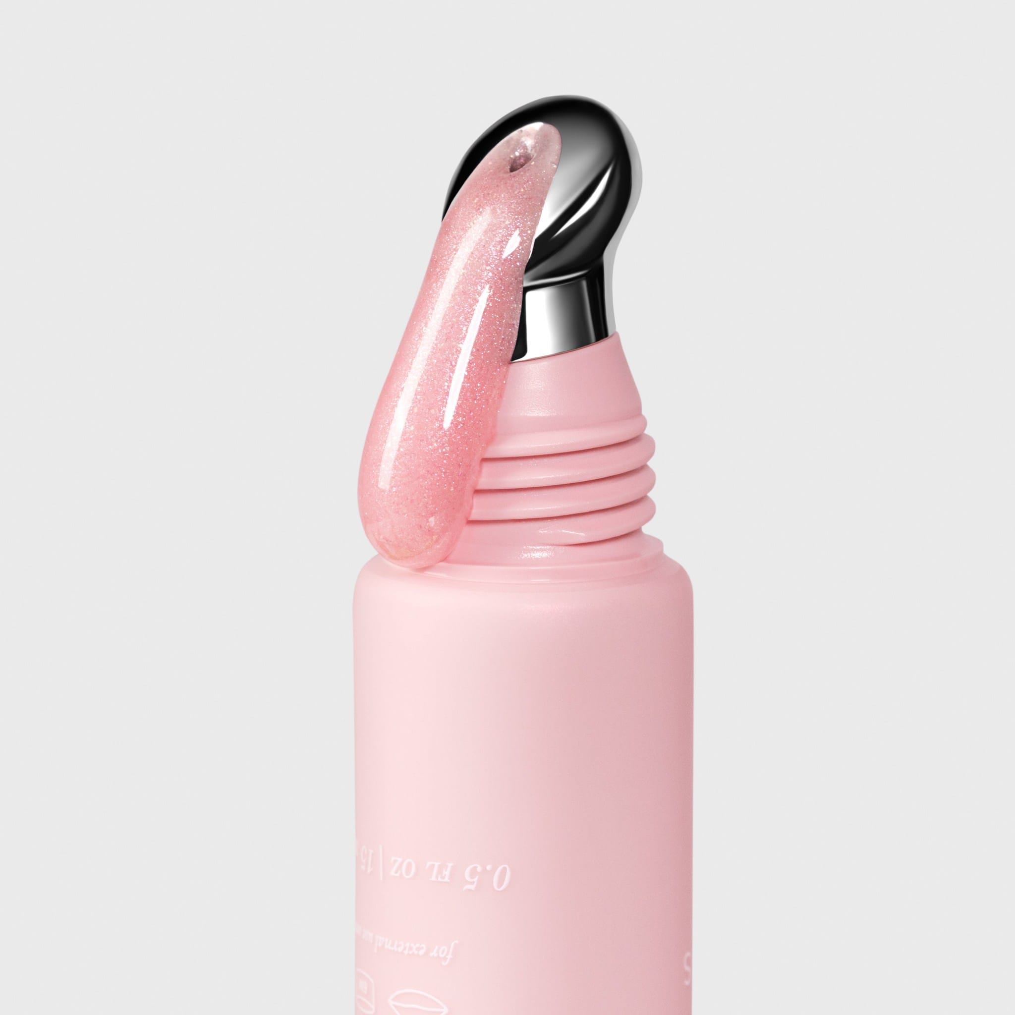 Anfisa Skin AN-Gloss Ceramide Lip Tint Angel Food open roller applicator tip with shimmer pink formula 4
