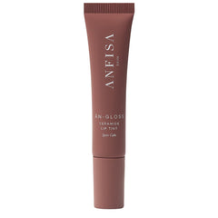 Anfisa Skin AN-Gloss Ceramide Lip Tint tube in Spice Cake warm brown mauve shade on white background 1