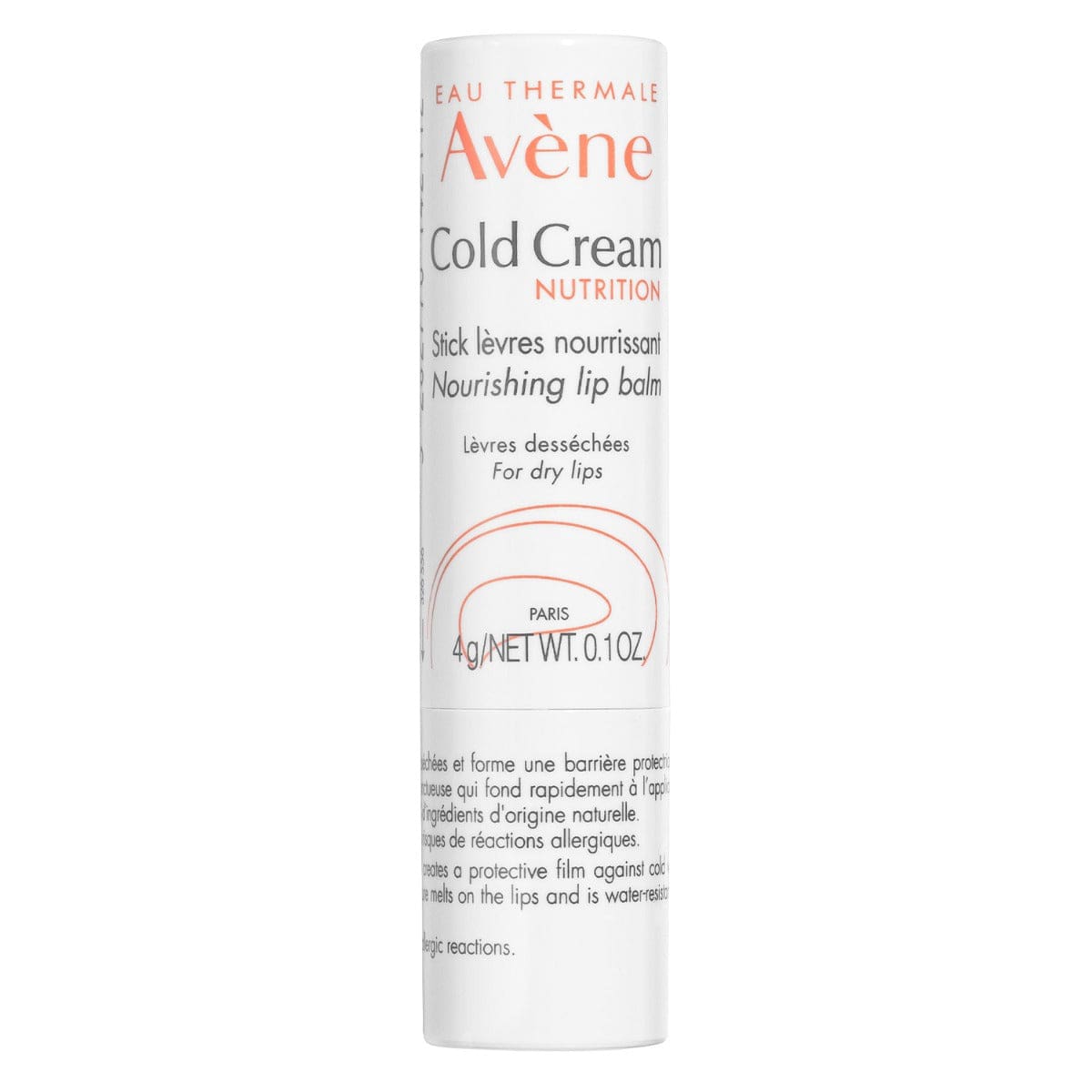 Avene Cold Cream Nourishing Lip Balm stick on a white background