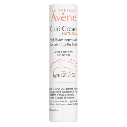 Avene Cold Cream Nourishing Lip Balm stick on a white background