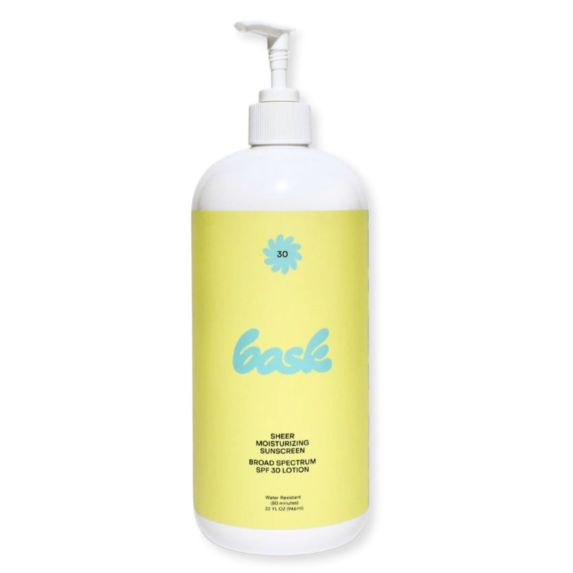 Bask Sheer Moisturizing Sunscreen Broad Spectrum SPF 30 Lotion 32 oz pump bottle