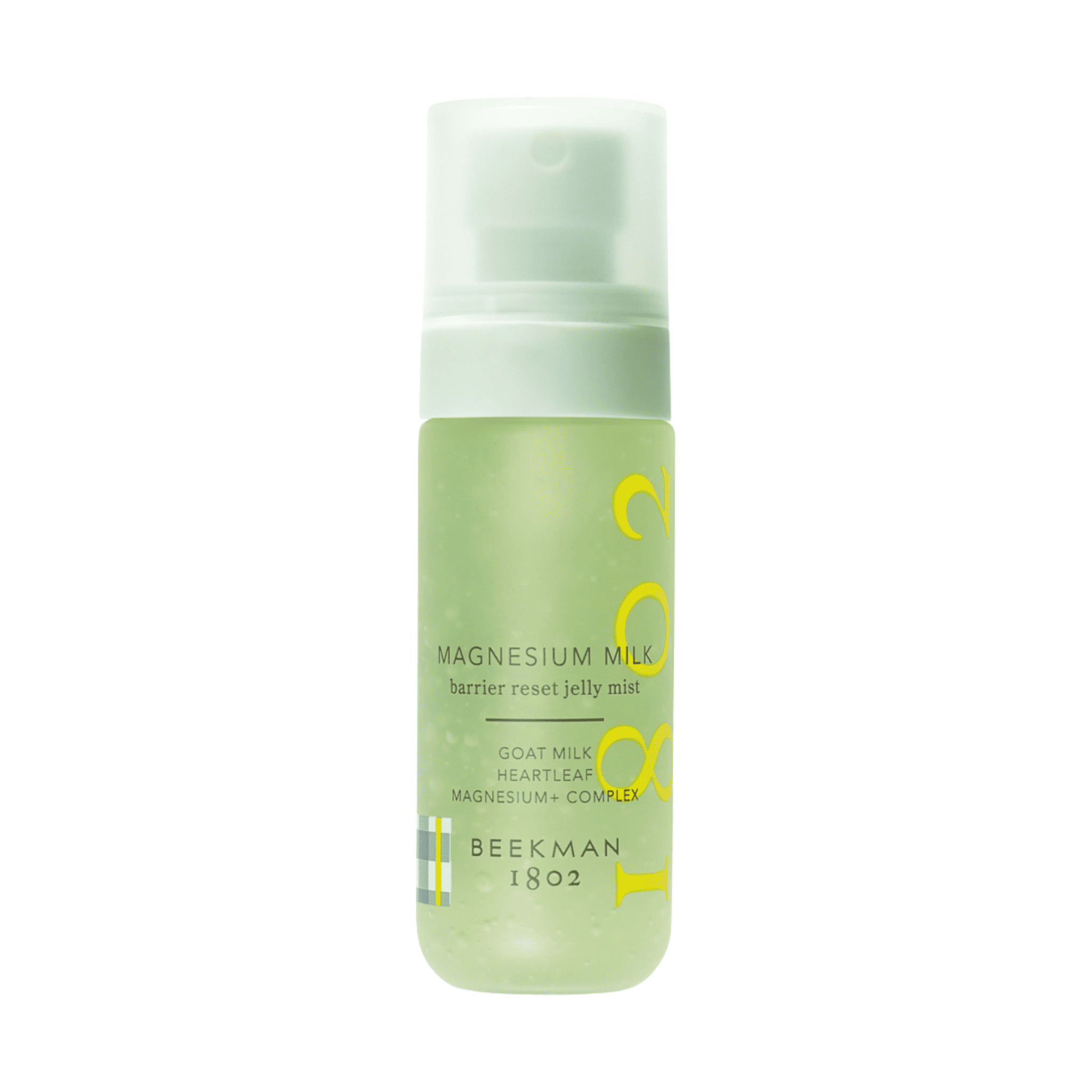 Beekman 1802 Magnesium Milk barrier reset jelly mist bottle on white background