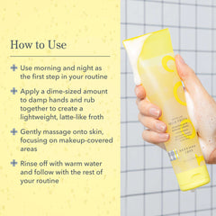 Step by step guide for using Milk Froth cleansing gel morning and night